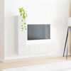 vidaXL Ensemble meuble TV 3 pcs Blanc brillant Bois d'ing&eacute;nierie