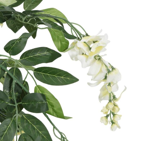 vidaXL Glycine artificielle 1260 feuilles 180 cm vert et blanc