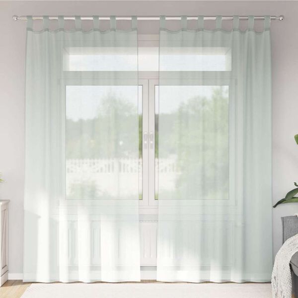 vidaXL Rideaux en voile avec boucles 2 pcs gris clair 140x245 cm