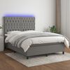 vidaXL Sommier &agrave; lattes de lit et matelas et LED Gris fonc&eacute; 140x190 cm