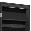 vidaXL Armoire &agrave; bijoux miroir avec lumi&egrave;res LED sur pied noir