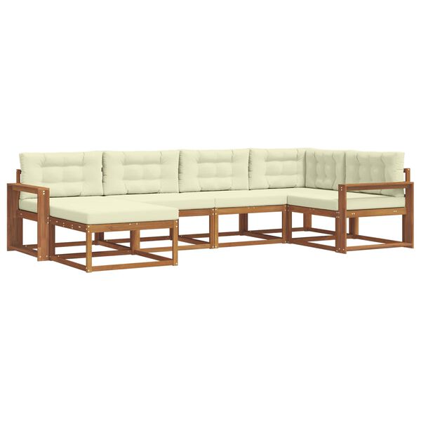 vidaXL Ensemble de canap&eacute;s d'ext&eacute;rieur 6 pcs Naturel et Cr&egrave;me