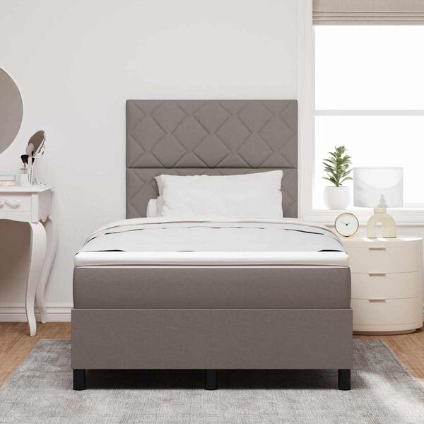 vidaXL Lit &agrave; ressorts avec matelas Taupe 120 x 200 cm tissu