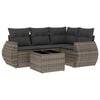 vidaXL Salon de jardin 5 pcs avec coussins gris r&eacute;sine tress&eacute;e