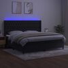 vidaXL Sommier &agrave; lattes de lit matelas et LED Noir 200x200 cm Velours