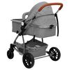 vidaXL Poussette pour b&eacute;b&eacute; 2-en-1 Gris clair Aluminium