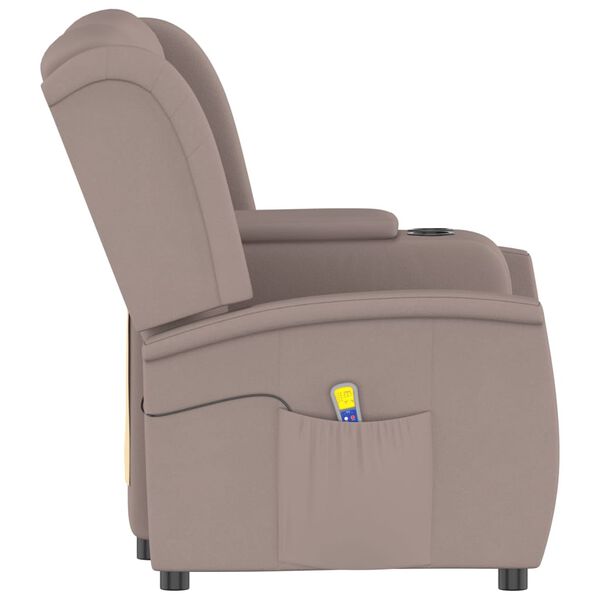 vidaXL Fauteuil de massage inclinable porte-gobelet 2 places taupe