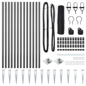 vidaXL Poteau de cl&ocirc;ture. Gris