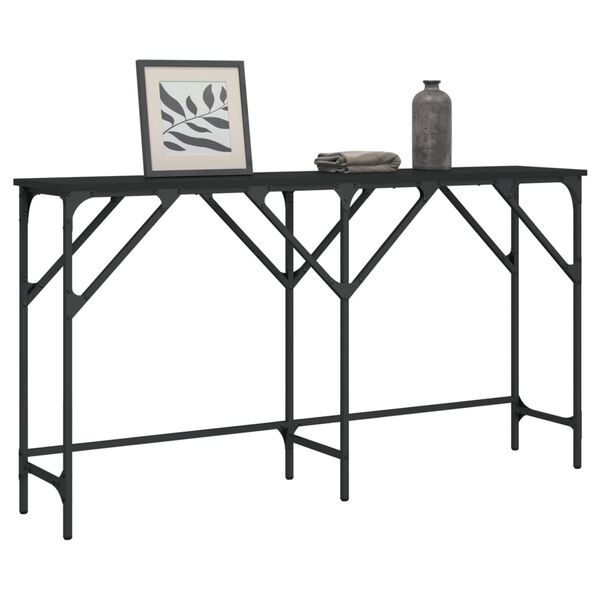vidaXL Table console noir 140x29x75 cm bois d'ing&eacute;nierie