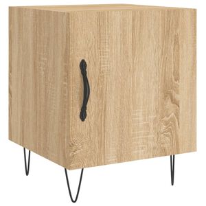 vidaXL Table de chevet ch&ecirc;ne sonoma 40x40x50 cm bois d&rsquo;ing&eacute;nierie