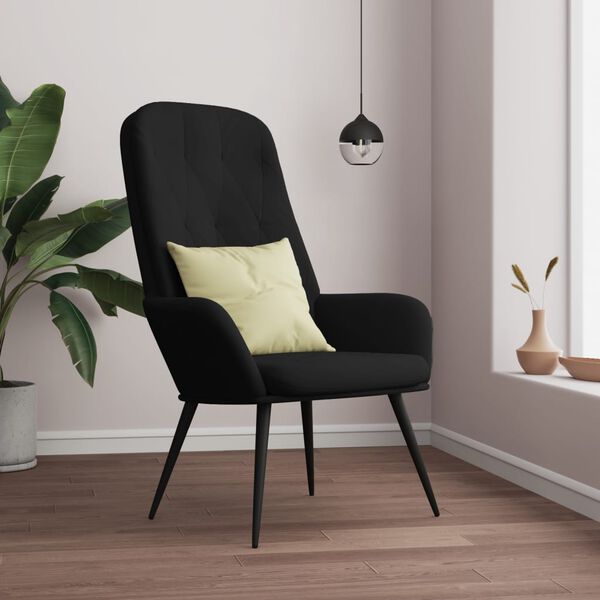 vidaXL Chaise de relaxation Noir Velours