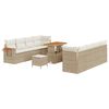 vidaXL Ensemble de canap&eacute; de jardin 11 pcs Beige polyrotin