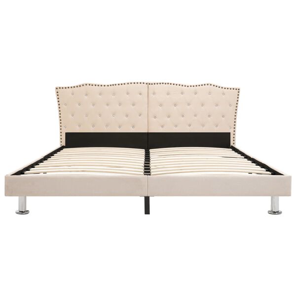 vidaXL Cadre de lit Beige Tissu 180 x 200 cm