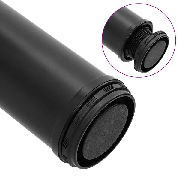Gedotec Lot De 4 Pieds De Table Métal Noir Mat – Réglables En Hauteur 710mm + 30mm, Diamètre 60mm, Extrêmement Stables, Pour Bureau Ou Table