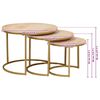 vidaXL Tables basses gigognes 3 pcs Bois de mangue massif et acier