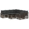 vidaXL Ensemble de canap&eacute; de jardin 9 pc Gris et Gris fonc&eacute; polyrotin