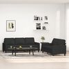 vidaXL Ensemble de canap&eacute;s 2 pcs avec coussins Noir Tissu