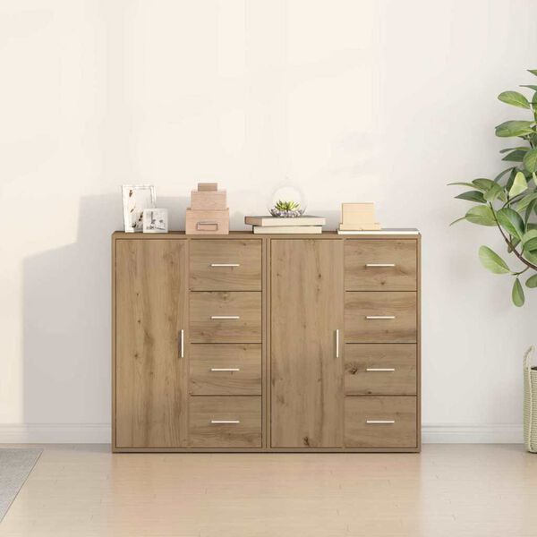 vidaXL Buffet 2 pcs Ch&ecirc;ne artisanal 60 x 31 x 84 cm Bois d'ing&eacute;nierie