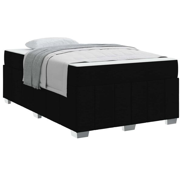 vidaXL Cadre de lit avec matelas Noir 120 x 200 cm tissu