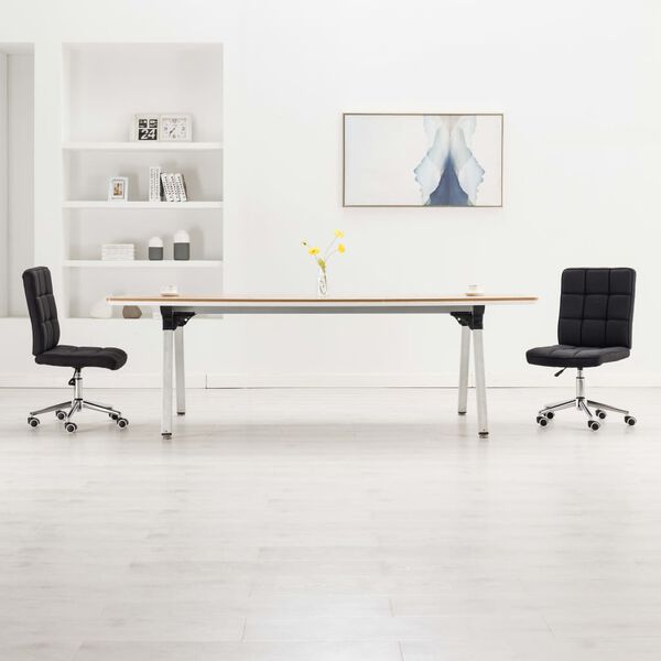 vidaXL Chaises &agrave; manger lot de 2 noir tissu