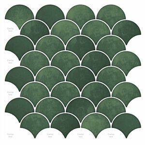 vidaXL Carreau &eacute;cailles de poisson 10 pc Vert fonc&eacute; 30 x 30 cm