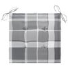 vidaXL Chaises de jardin lot de 2 avec coussins à carreaux gris Teck