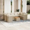 vidaXL Salon de jardin avec coussins 10 pcs beige r&eacute;sine tress&eacute;e