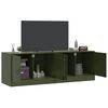 vidaXL Meubles TV 2 pcs vert olive 67x39x44 cm acier