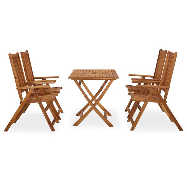 vidaXL Ensemble &agrave; manger de jardin 5 pcs Bois d'acacia massif