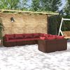 vidaXL Salon de jardin 8 pcs avec coussins R&eacute;sine tress&eacute;e Marron
