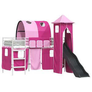 vidaXL Cadre de lit superpos&eacute; pour enfants Blanc et rose 75 x 190 cm