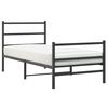 vidaXL Cadre de lit m&eacute;tal sans matelas avec pied de lit noir 90x200 cm