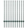 vidaXL Poteau de cl&ocirc;ture ench&acirc;ss&eacute; 11 pi&egrave;ces Vert 140 cm