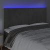 vidaXL T&ecirc;te de lit &agrave; LED Gris fonc&eacute; 160x5x118/128 cm Velours