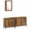 vidaXL Meubles de salle de bain 3 pcs Marron Bois d'ing&eacute;nierie