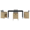vidaXL Ensemble de salle &agrave; manger pour jardin 5 pcs Beige polyrotin