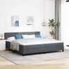 vidaXL Lit &agrave; ressorts avec matelas Gris fonc&eacute; 200 x 200 cm Velours