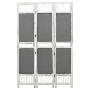 vidaXL Cloison de s&eacute;paration 3 panneaux Gris 105x165 cm Tissu