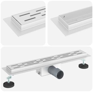 vidaXL Drain de Douche avec Design Lin&eacute;aire Argent&eacute; 50 cm