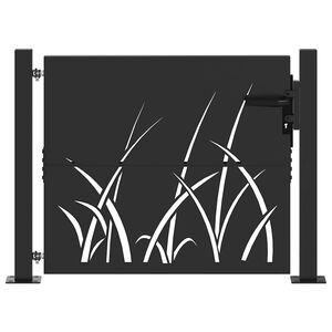 vidaXL Porte de Jardin 110 x 105 cm Noir Verrouillable