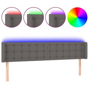 vidaXL T&ecirc;te de lit &agrave; LED Gris 183x16x78/88 cm Similicuir