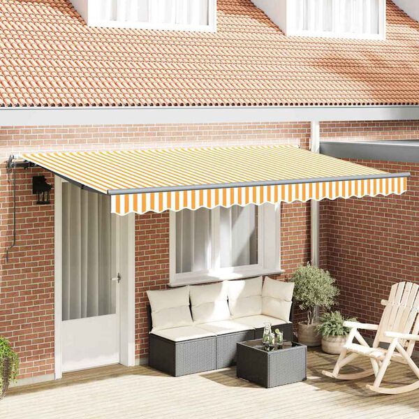 vidaXL Auvent R&eacute;tractable Jaune 400 x 200 cm tissu