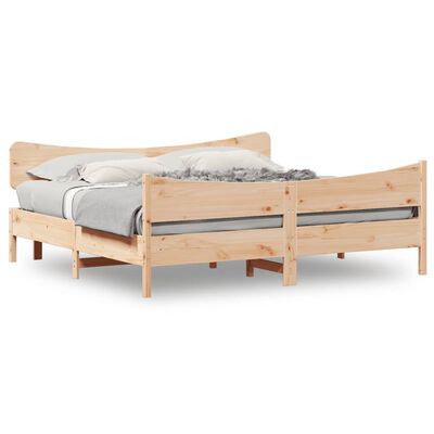 vidaXL Cadre de lit avec tête de lit 200x200 cm Bois de pin massif