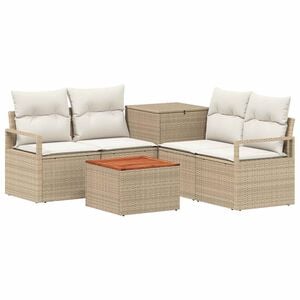 vidaXL Ensemble de Canap&eacute;s 6 pc Beige et blanc cr&egrave;me