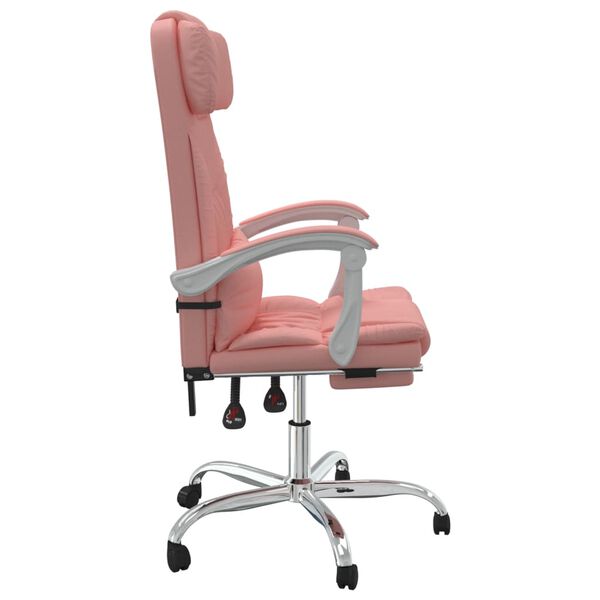 vidaXL Fauteuil inclinable de bureau Rose Similicuir