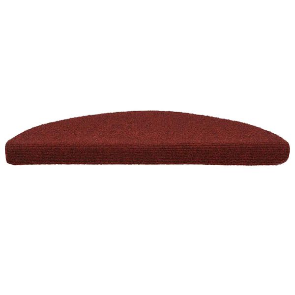 vidaXL Tapis d'escalier autocollants 30 pièces 56 x 17 x 3 cm Rouge bordeaux Demi-rond