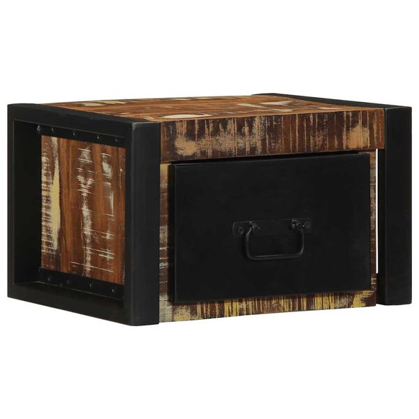 vidaXL Tables de chevet 2 pcs multicolore 40x35x25cm bois récupération