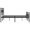 vidaXL Cadre de lit m&eacute;tal sans matelas avec pied de lit noir 120x200cm