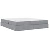 vidaXL Lit avec rangement et matelas Gris clair 160 x 200 cm Polyester