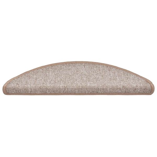 vidaXL Tapis d'escalier 30 pi&egrave;ces 56 x 17 x 3 cm Marron clair Demi-rond